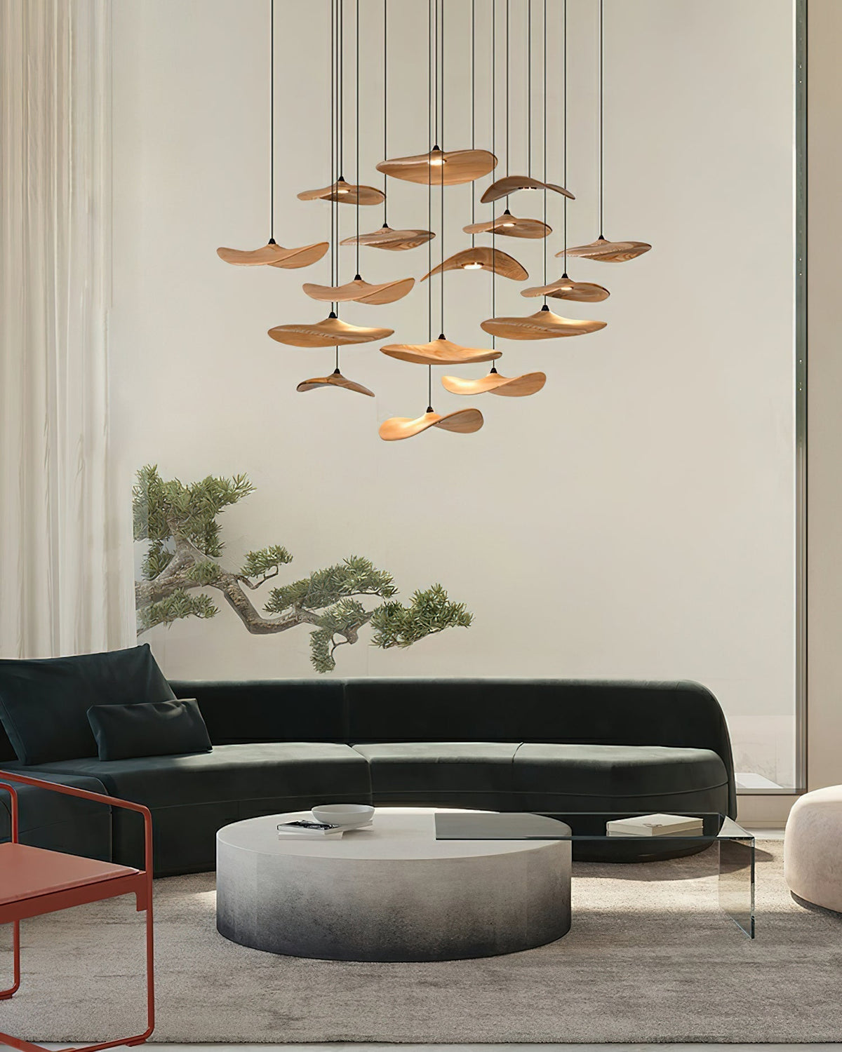 Lustre Saule en bois et métal – vue 56