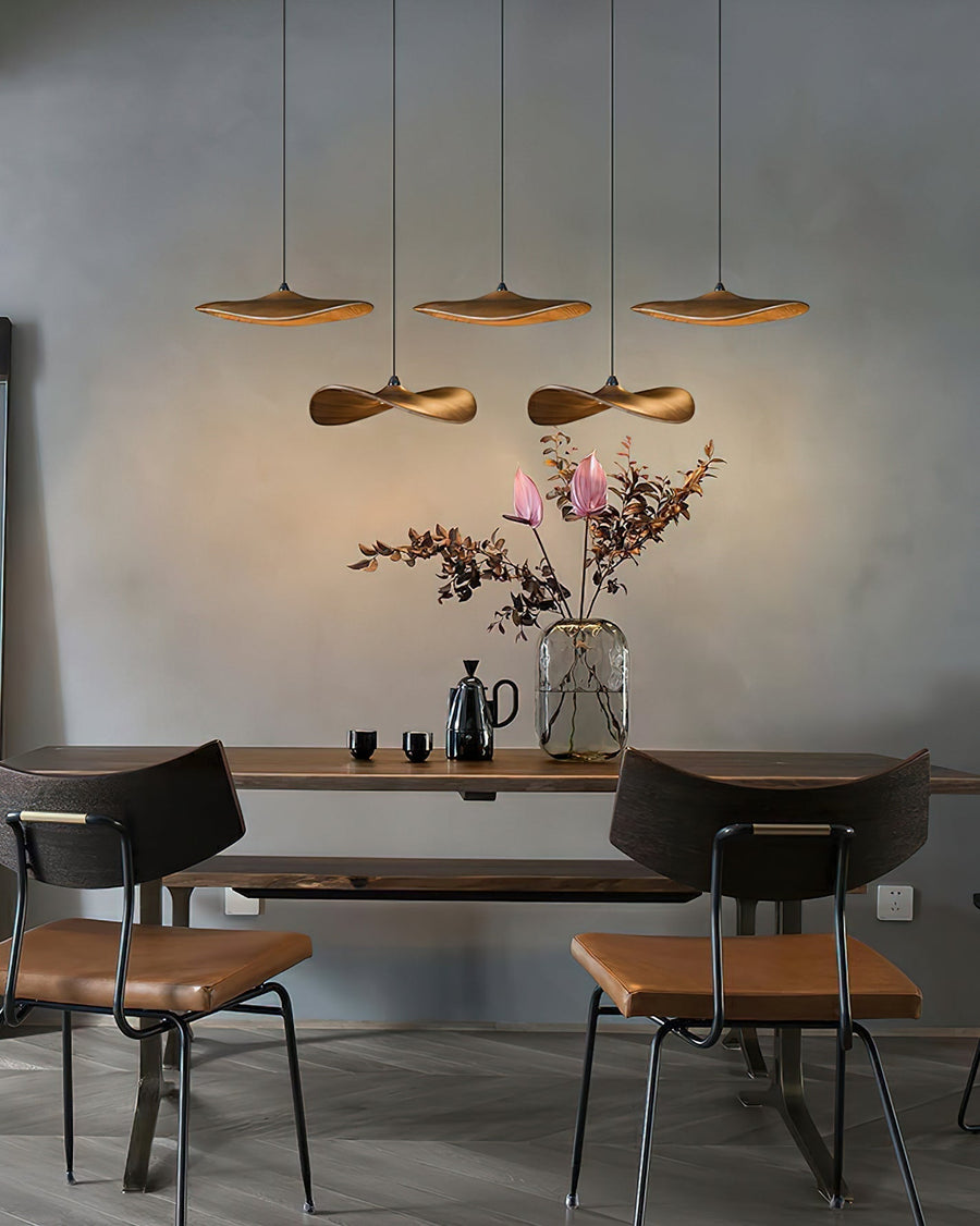 Lustre Saule en bois et métal – vue 3