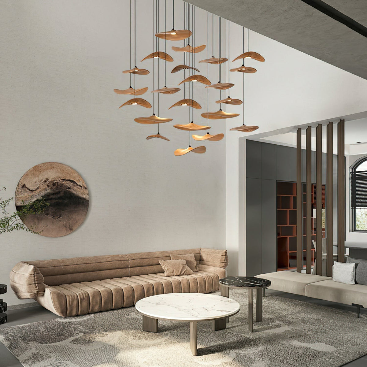 Lustre Saule en bois et métal – vue 34