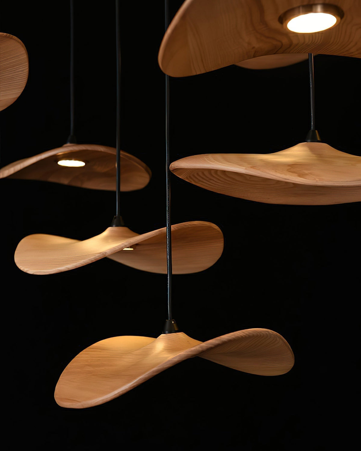 Lustre Saule en bois et métal – vue 8