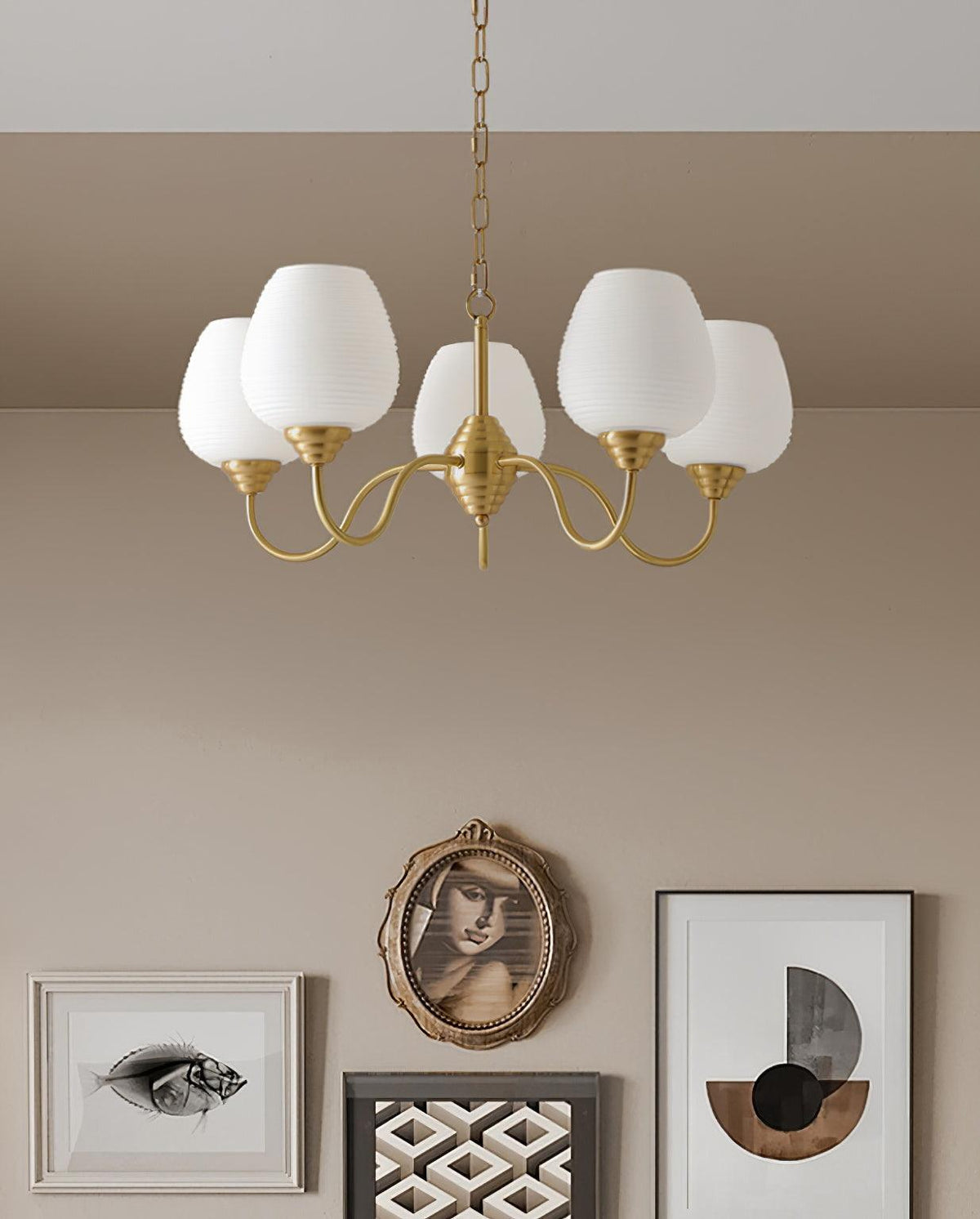 Lustre Mascaret en verre et laiton – vue 21