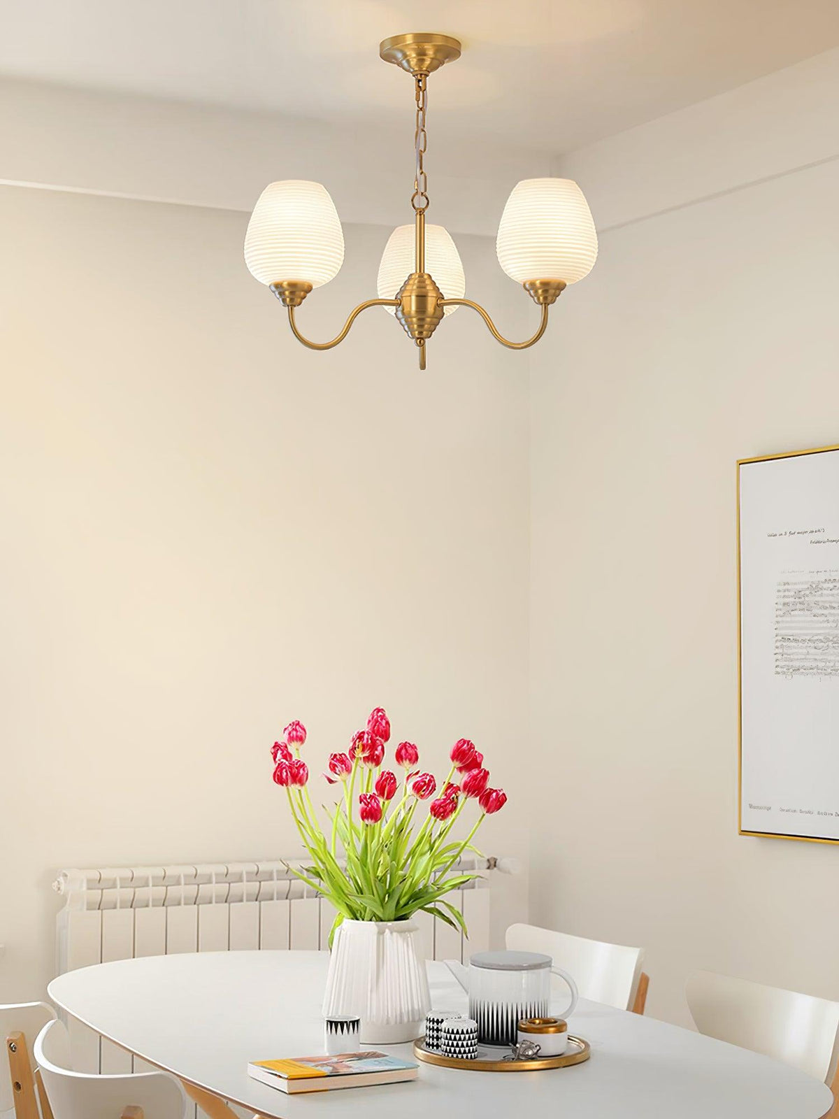 Lustre Mascaret en verre et laiton – vue 12