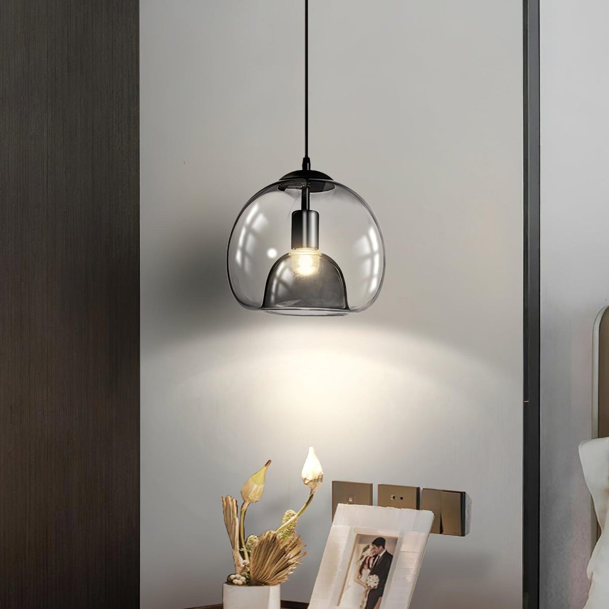 Suspension Océane en verre et métal – vue 4