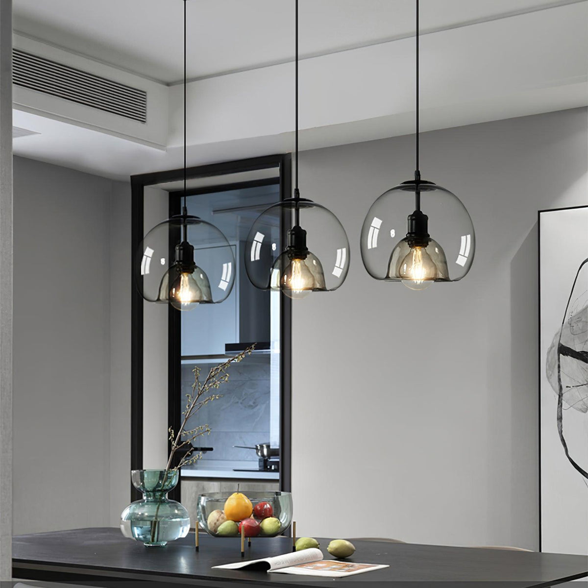 Suspension Océane en verre et métal – vue 33