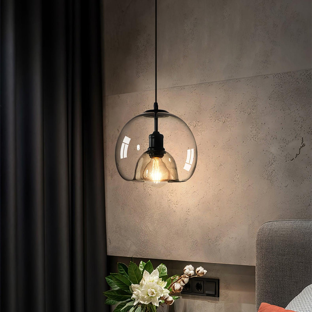 Suspension Océane en verre et métal – vue 22