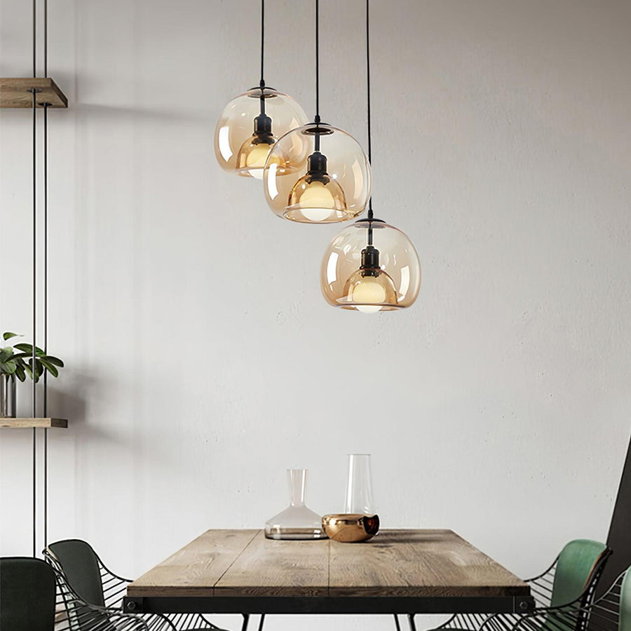 Suspension Océane en verre et métal – vue 2