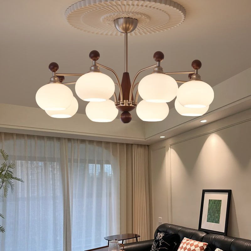 Lustre Armelle en verre et bois – vue 19