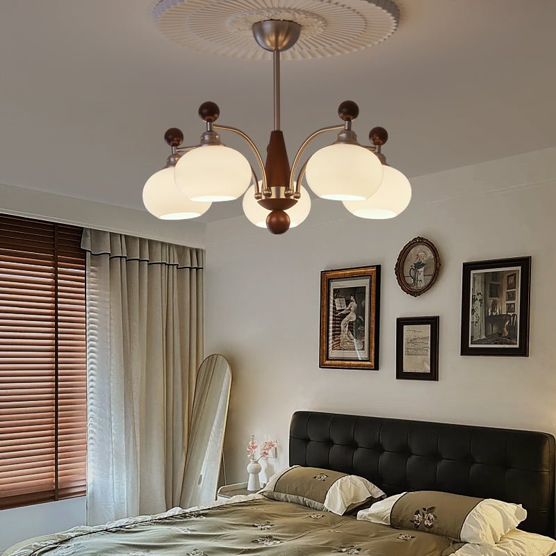 Lustre Armelle en verre et bois – vue 20