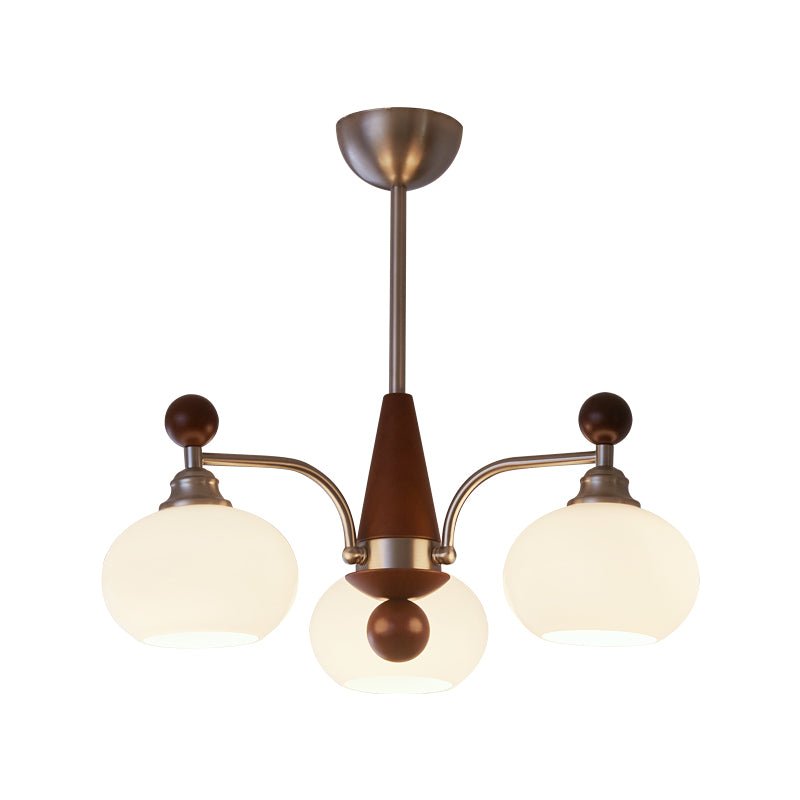 Lustre Armelle en verre et bois – vue 2