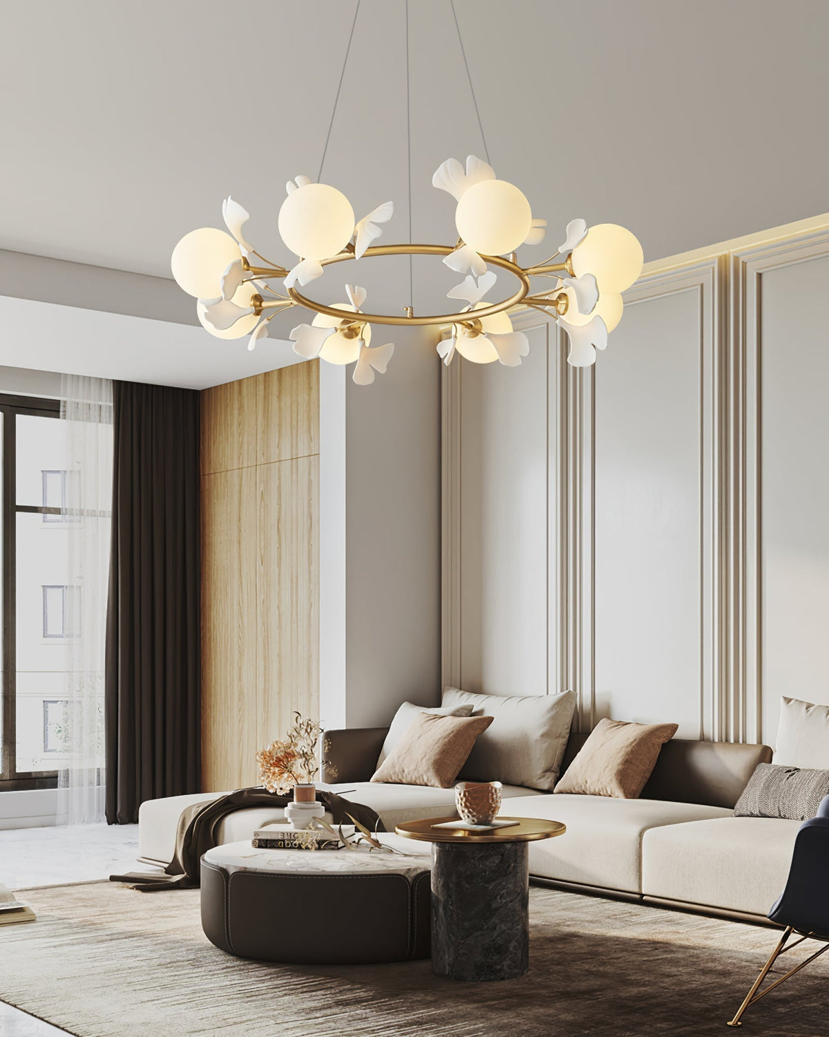 Lustre Lisbonne en céramique et laiton – vue 42