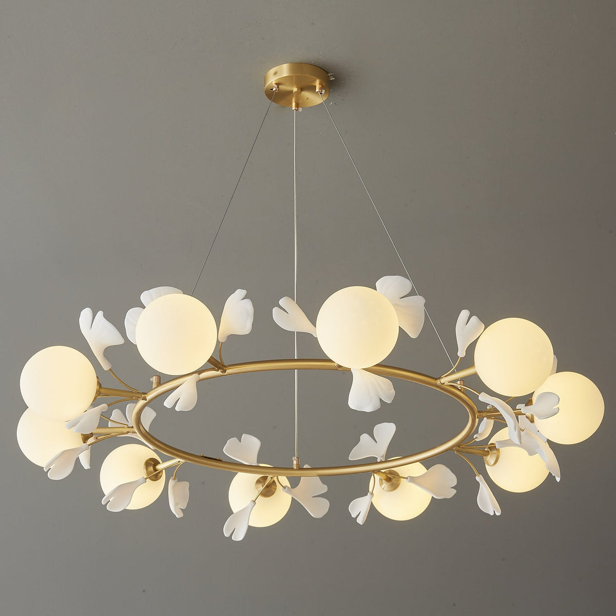 Lustre Lisbonne en céramique et laiton – vue 19