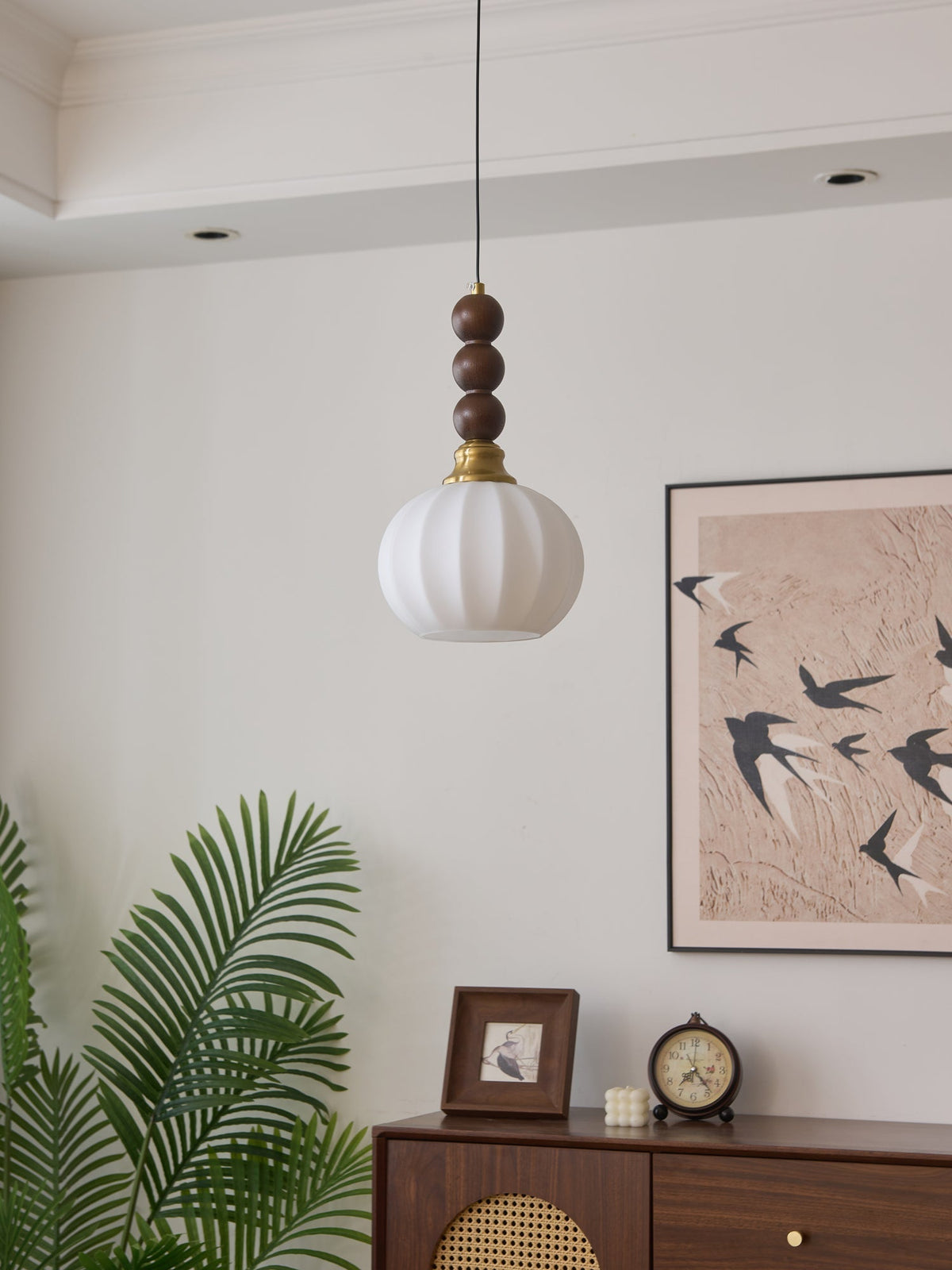 Suspension Piana en verre et bois – vue 7