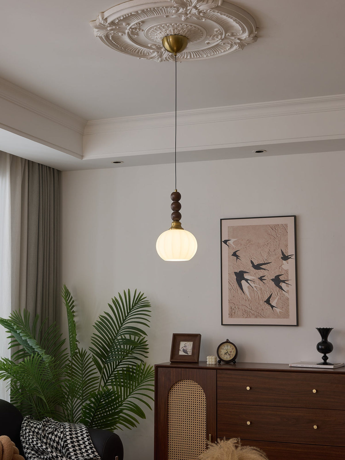 Suspension Piana en verre et bois – vue 9