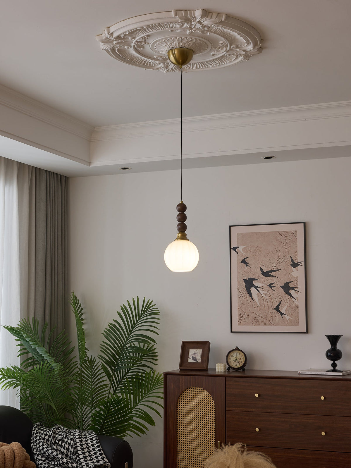 Suspension Piana en verre et bois – vue 14