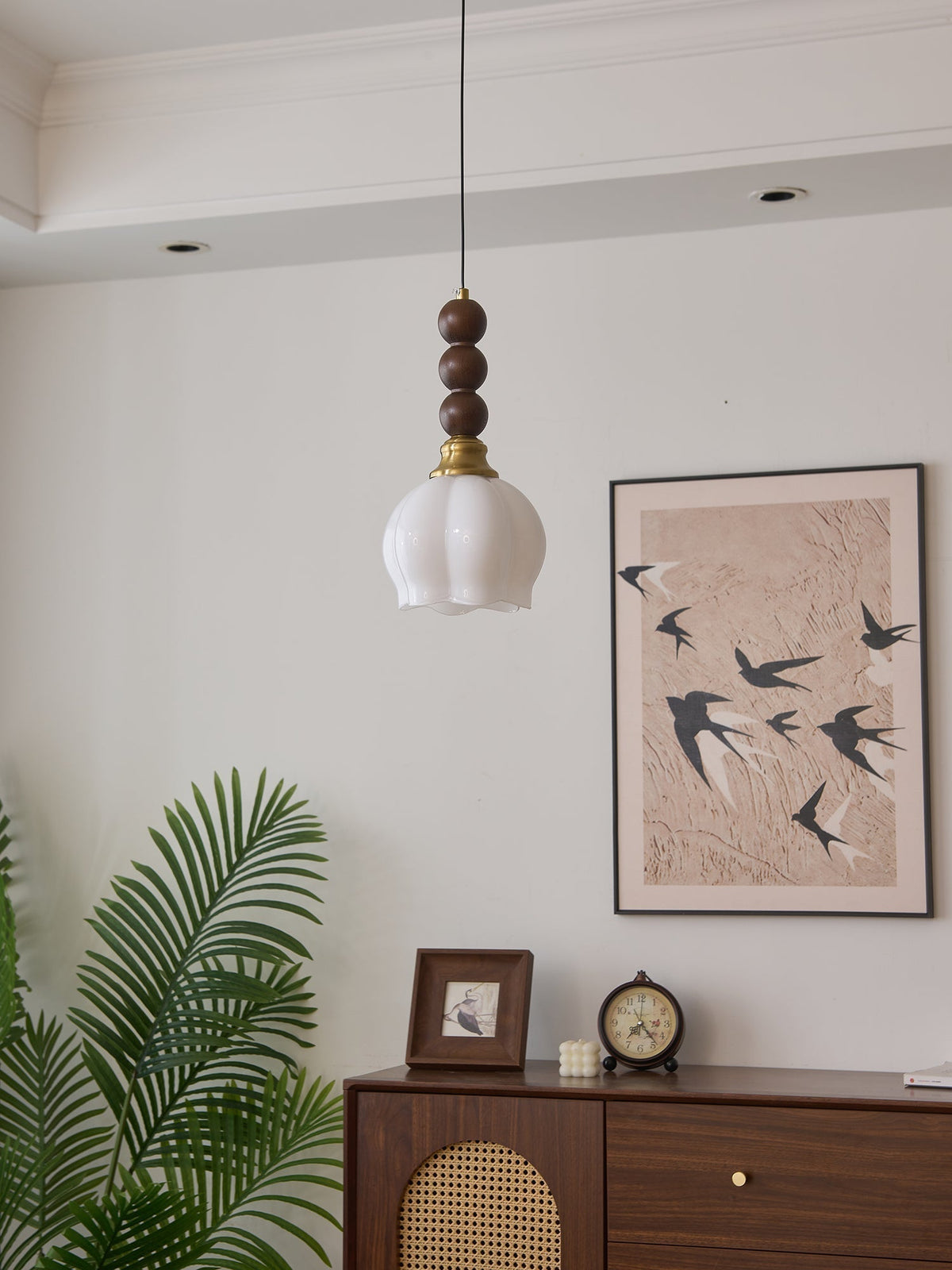 Suspension Piana en verre et bois – vue 17