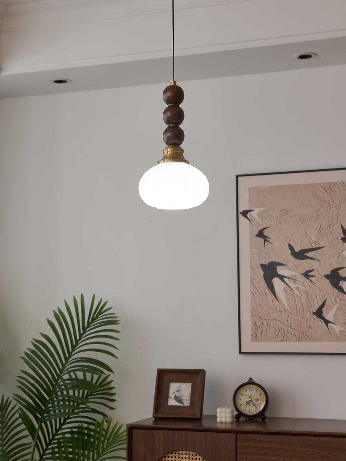 Suspension Piana en verre et bois – vue 30
