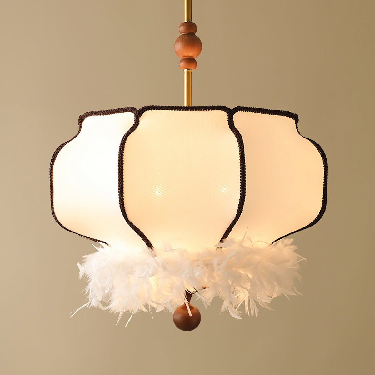 Suspension Chrysanthème en tissu et bois – vue 10