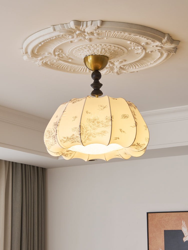 Plafonnier Tourbillon en tissu et bois – vue 4