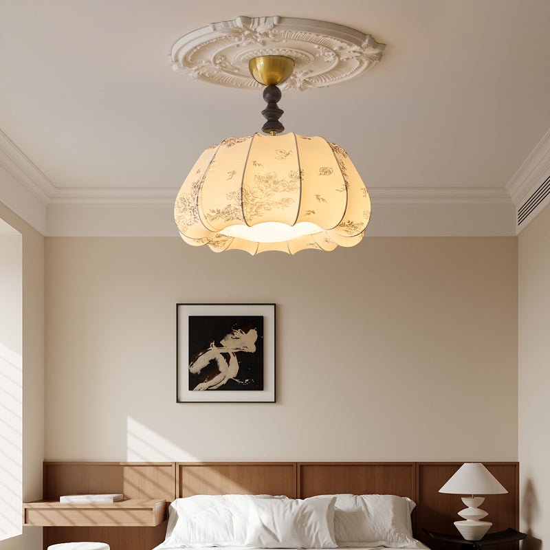 Plafonnier Tourbillon en tissu et bois – vue 8
