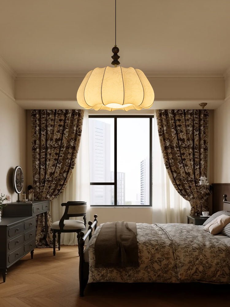 Suspension Chandelle en bois et tissu – vue 5