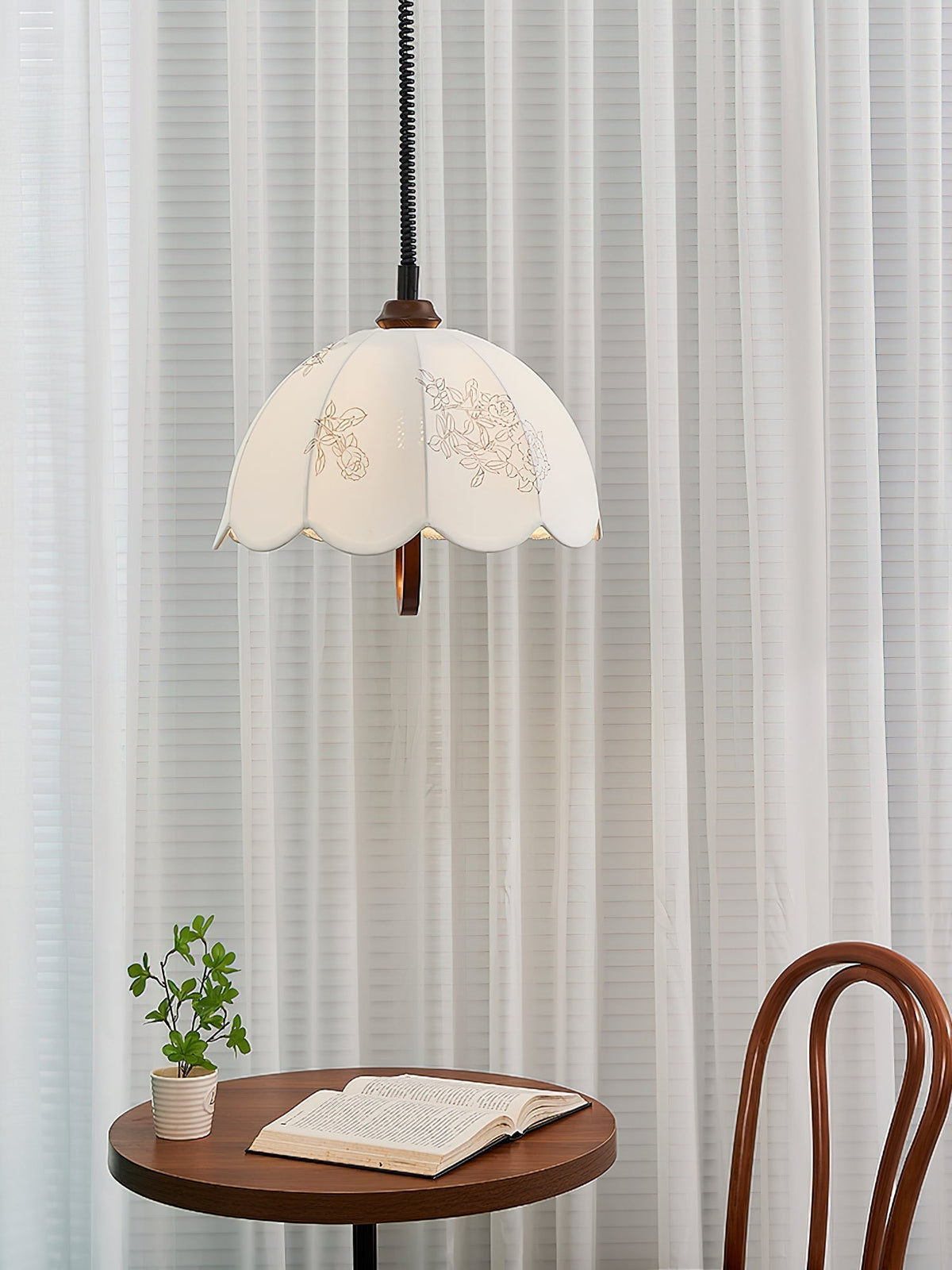 Suspension Isola en bois et tissu – vue 9