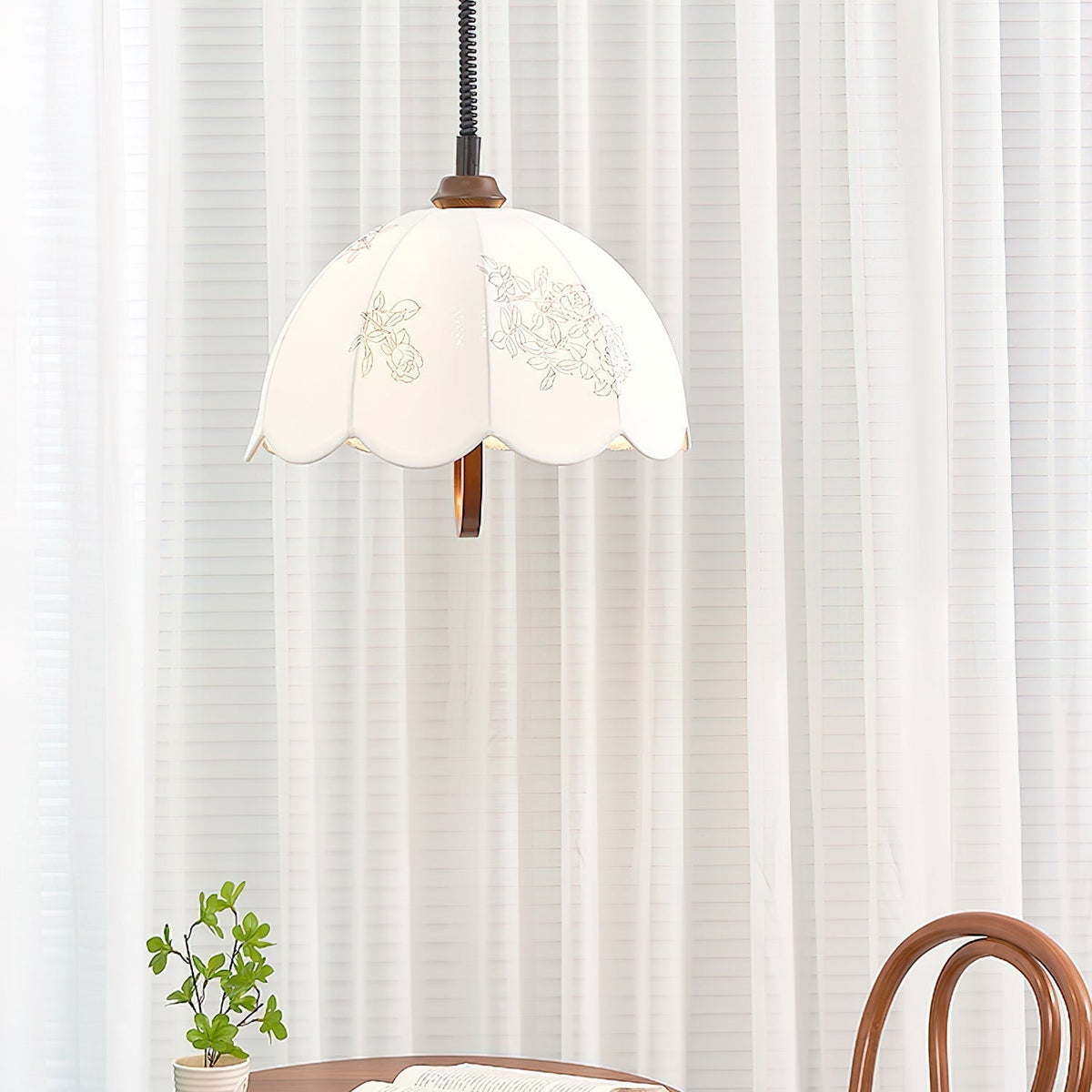 Suspension Isola en bois et tissu – vue 10