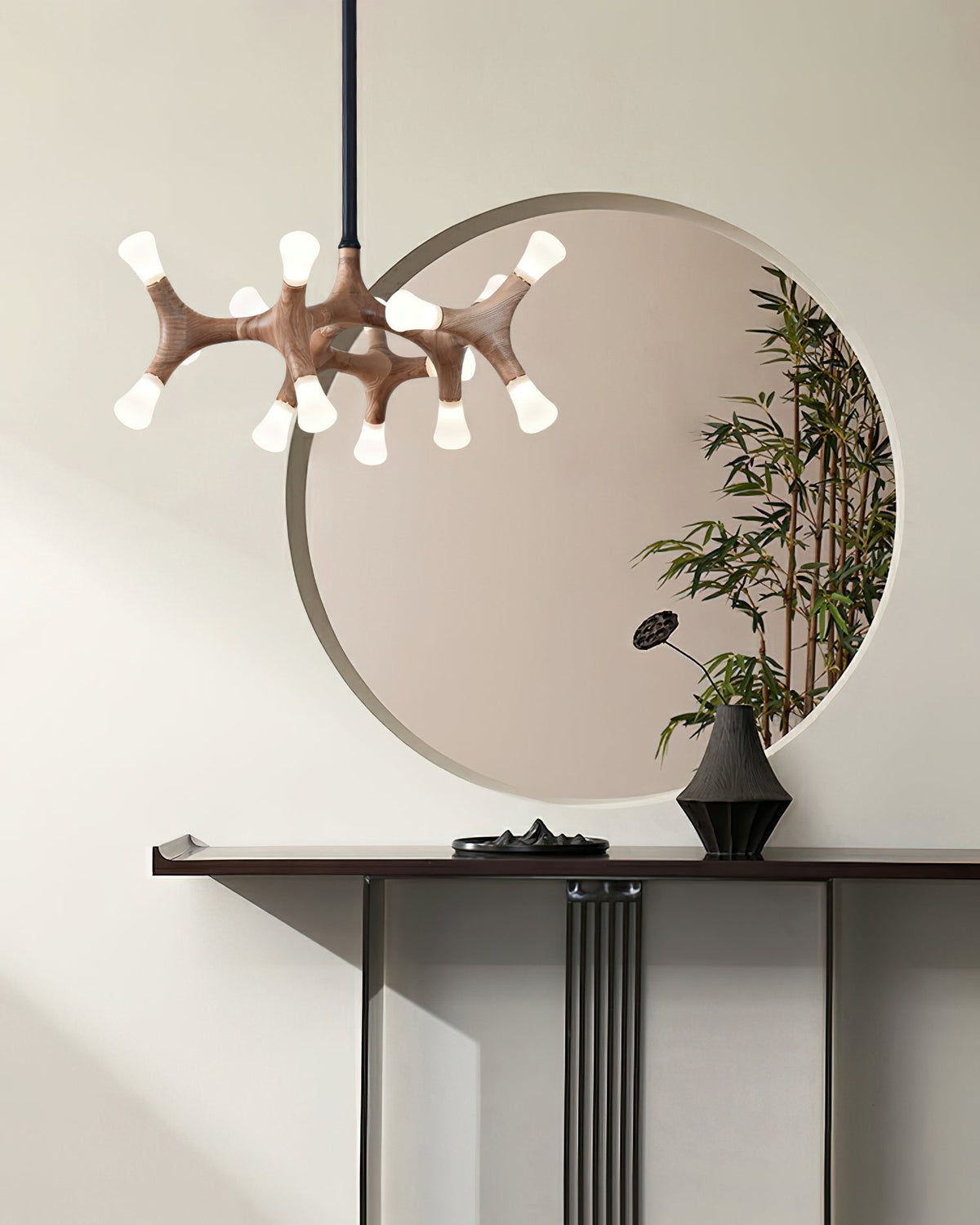 Lustre Sultane en bois et métal – vue 17