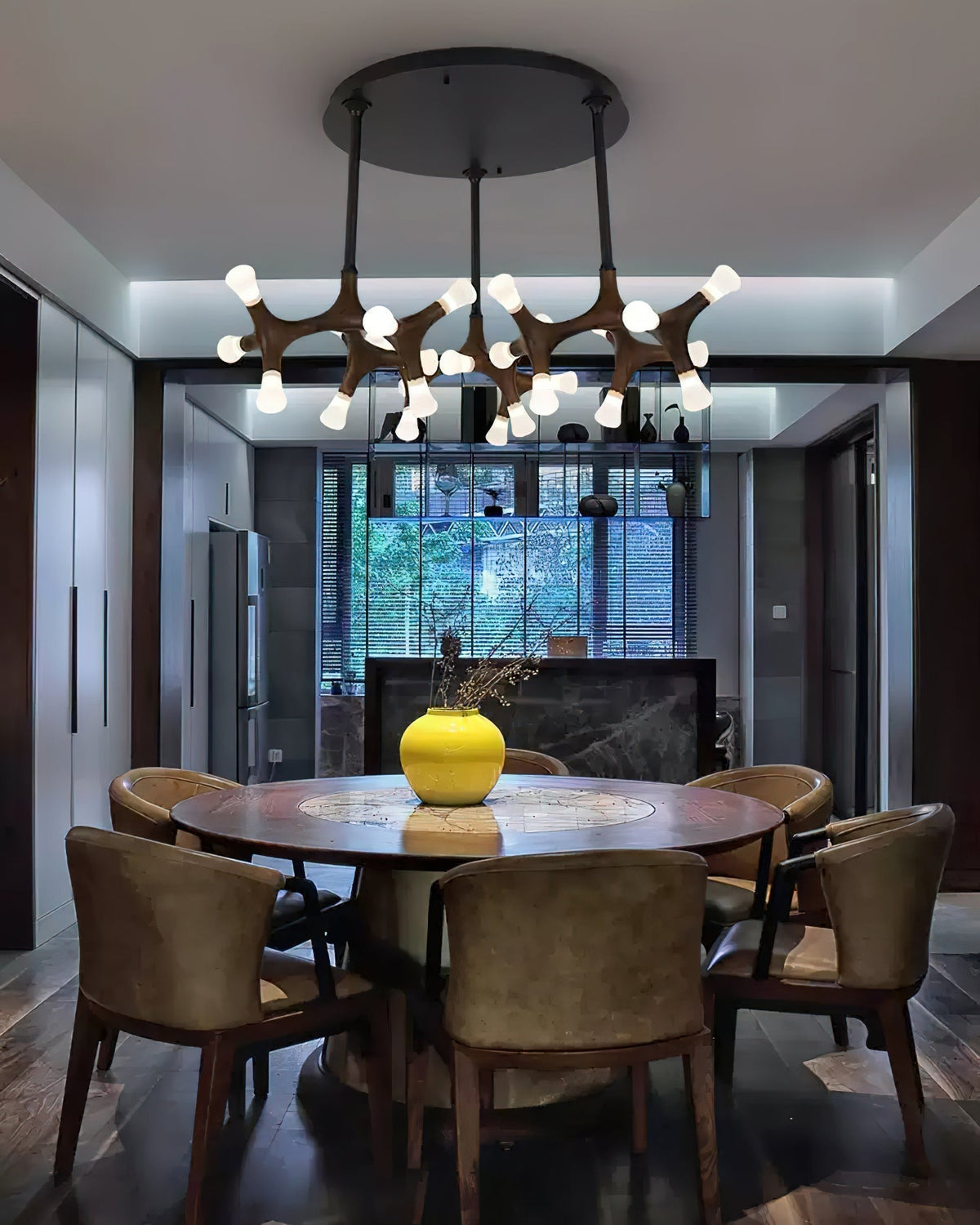 Lustre Sultane en bois et métal – vue 24
