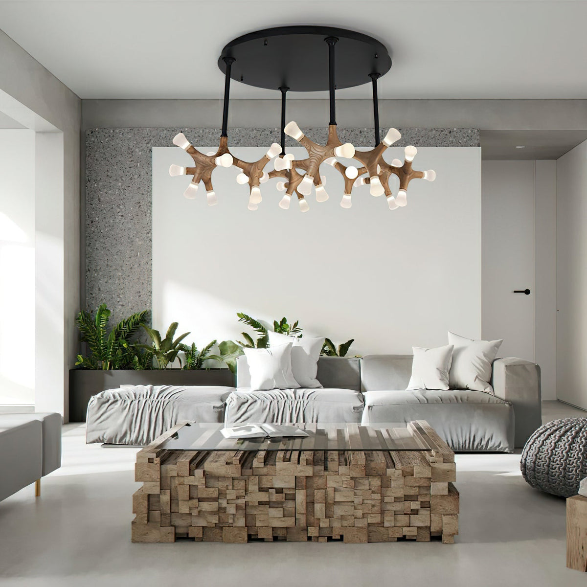 Lustre Sultane en bois et métal – vue 25