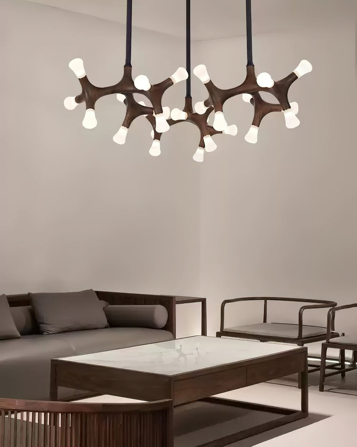 Lustre Sultane en bois et métal – vue 9
