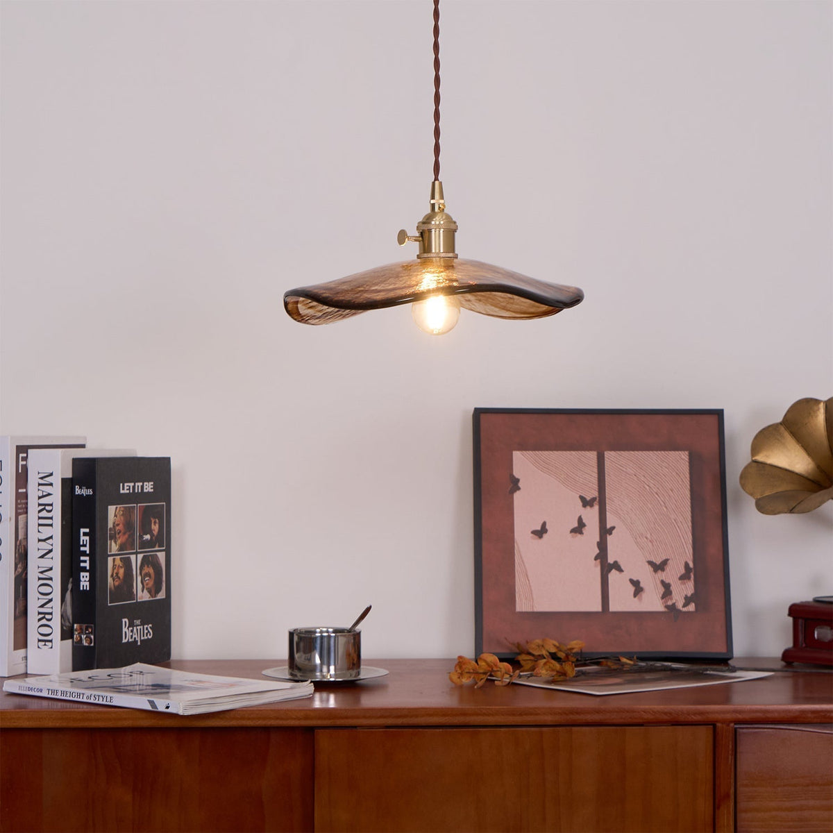 Suspension Miroir en verre et laiton – vue 4
