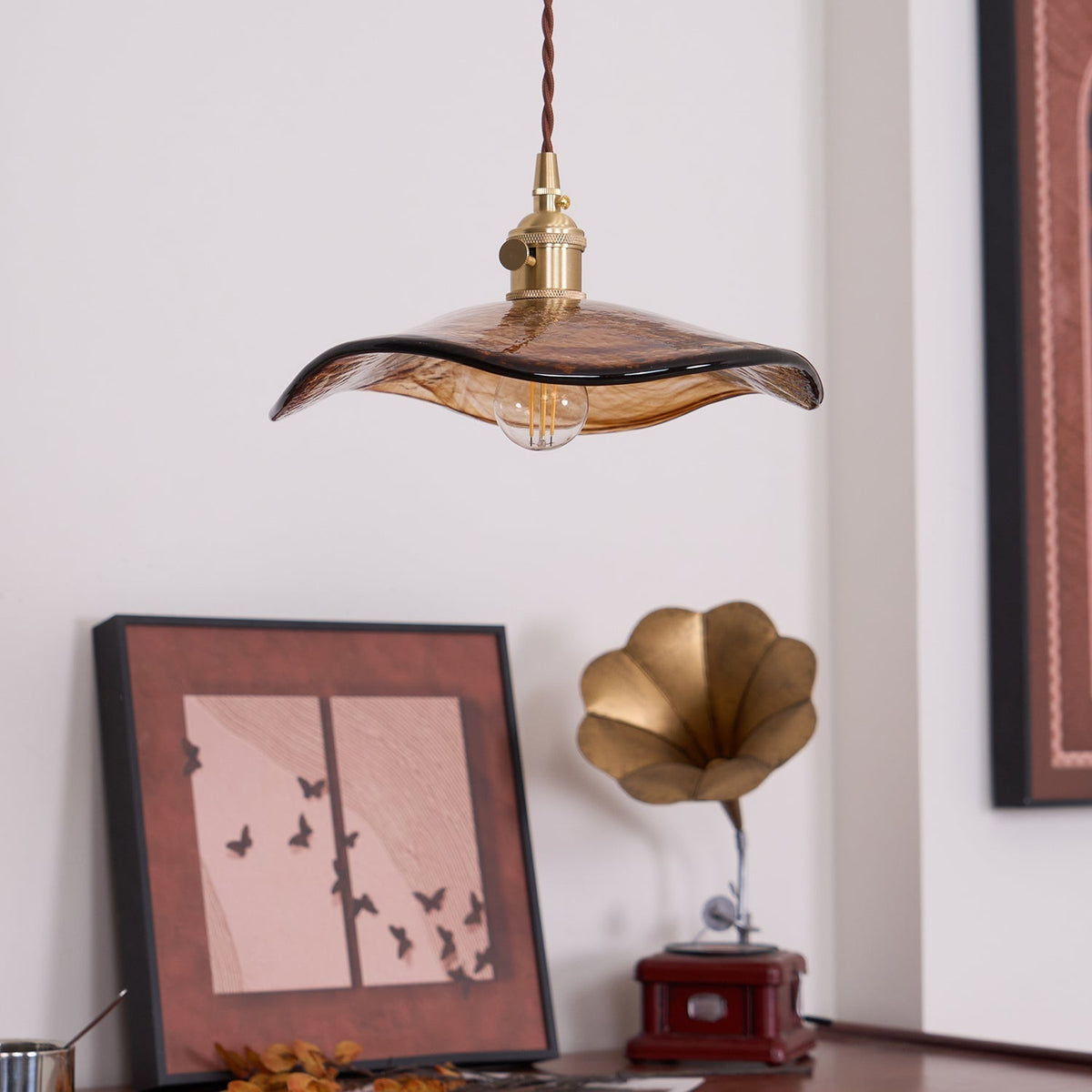 Suspension Miroir en verre et laiton – vue 17