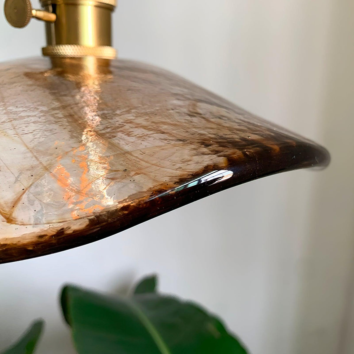 Suspension Miroir en verre et laiton – vue 2