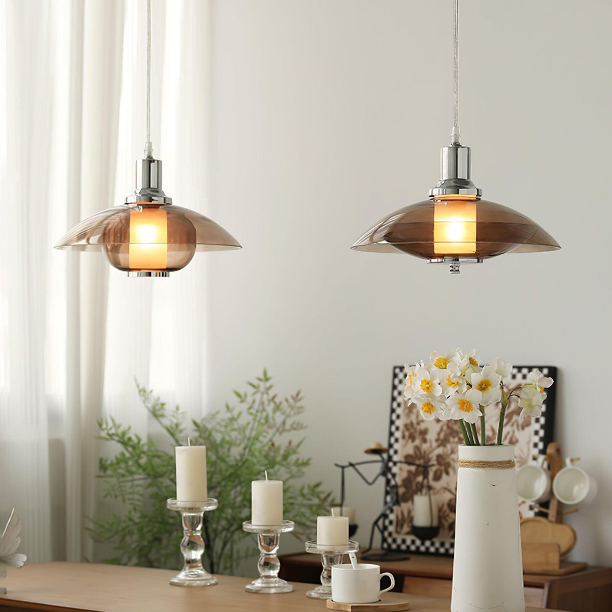 Suspension Mirabelle en verre et métal – vue 25