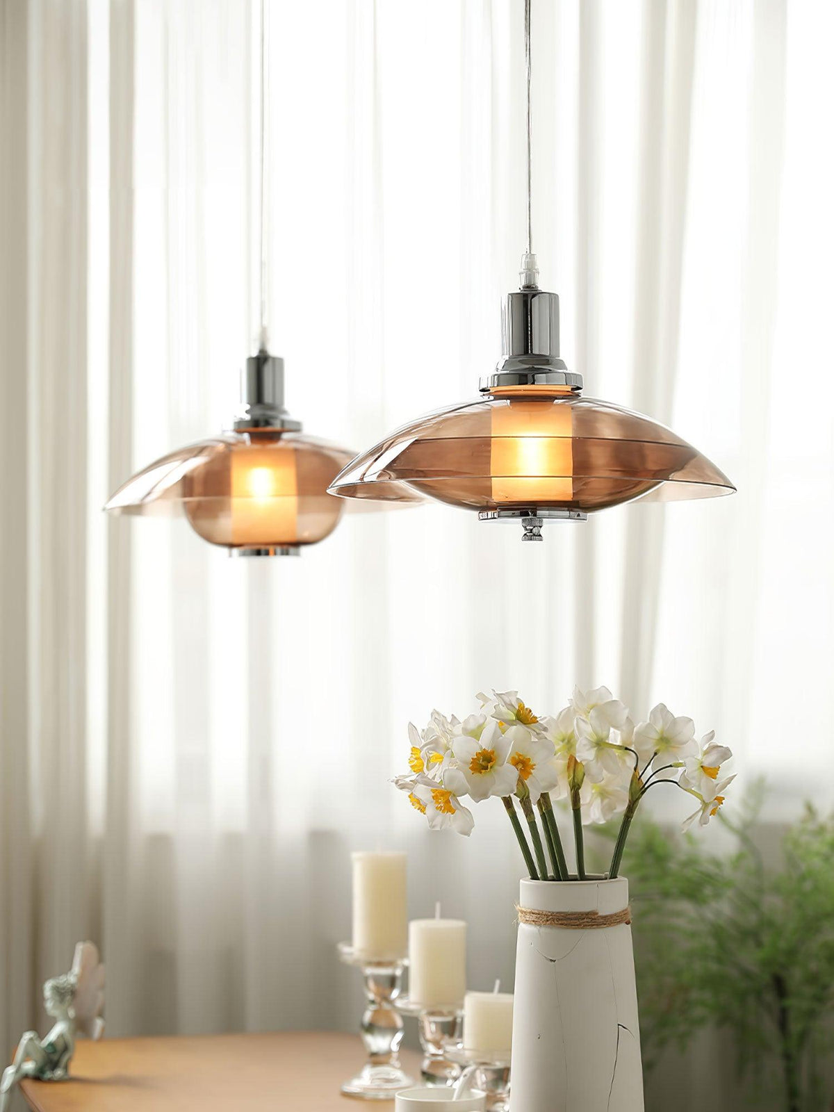 Suspension Mirabelle en verre et métal – vue 6