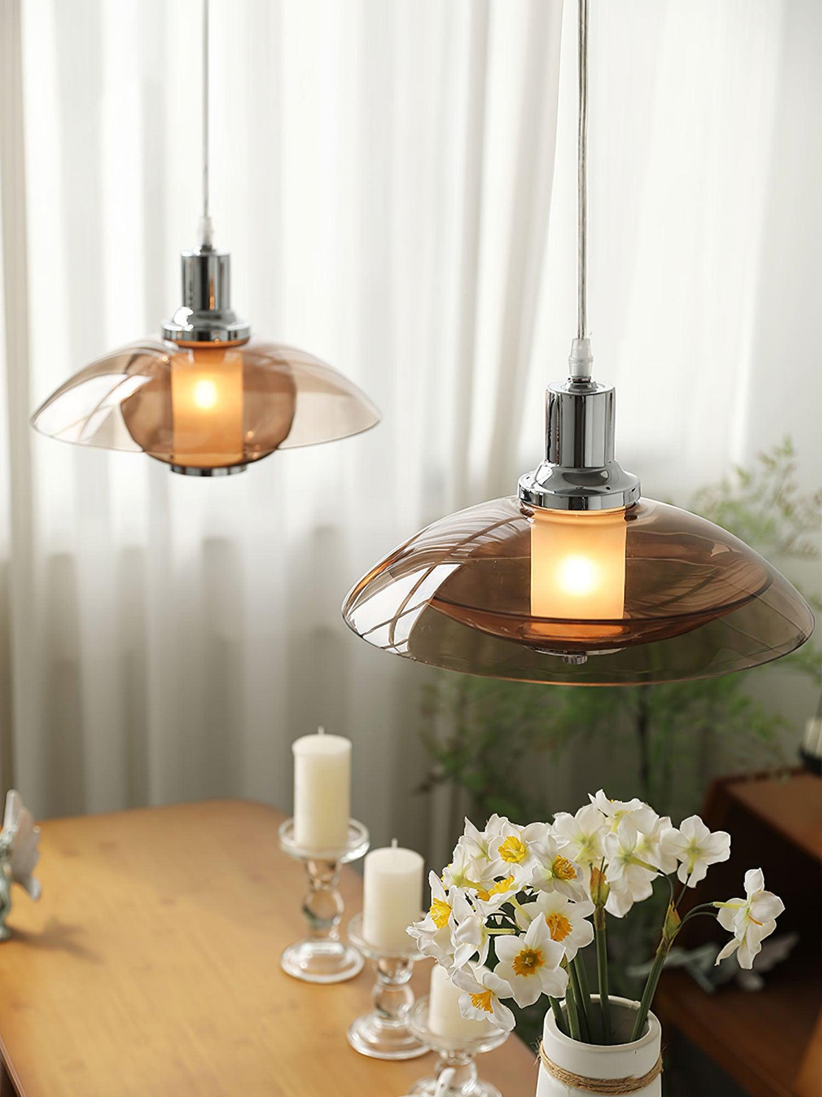 Suspension Mirabelle en verre et métal – vue 7