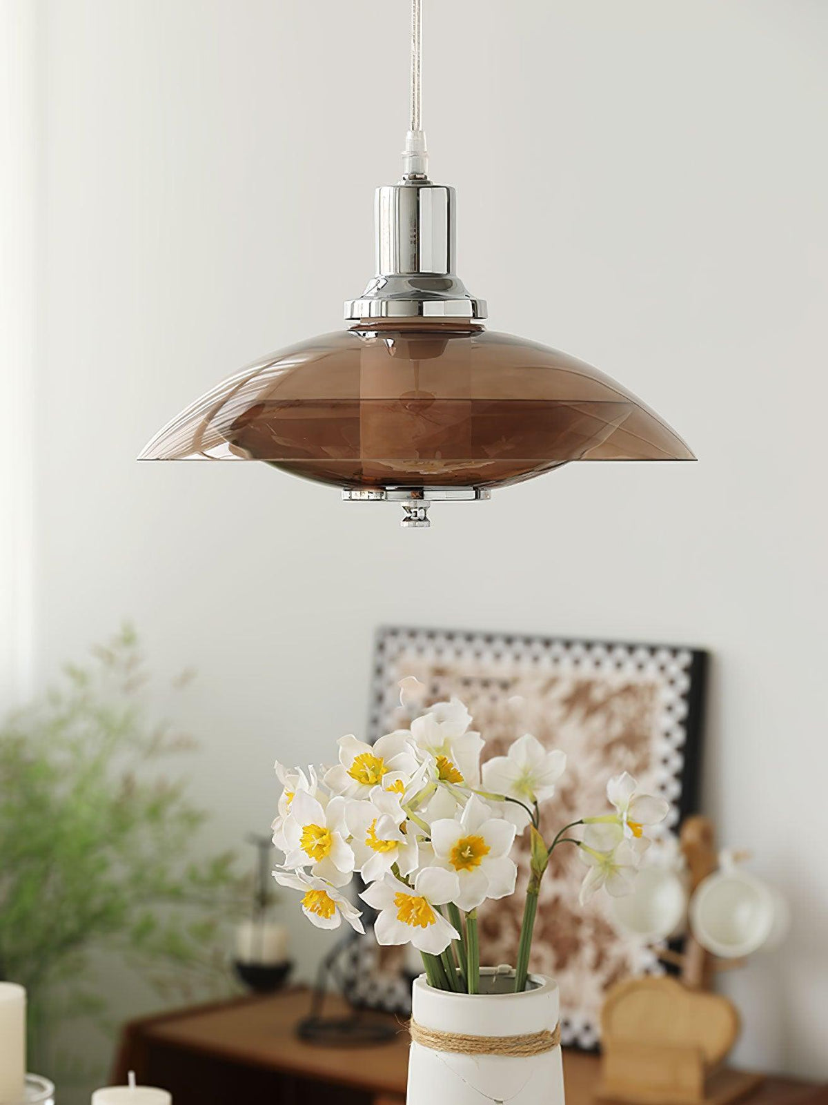 Suspension Mirabelle en verre et métal – vue 8