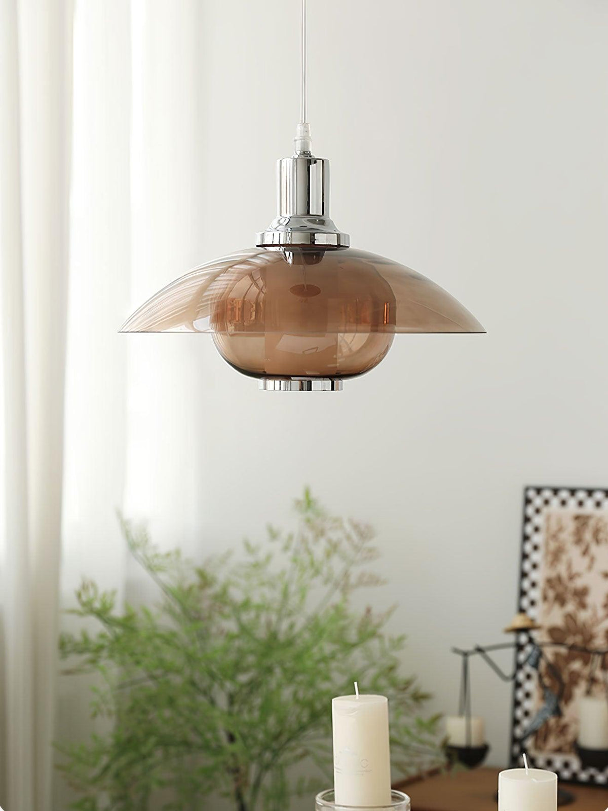 Suspension Mirabelle en verre et métal – vue 19