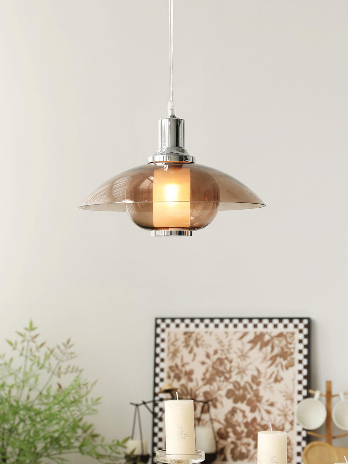Suspension Mirabelle en verre et métal – vue 20