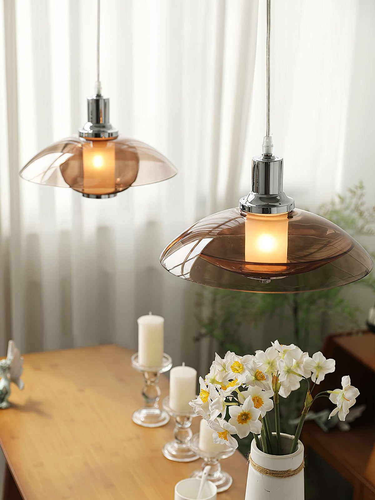 Suspension Mirabelle en verre et métal – vue 17
