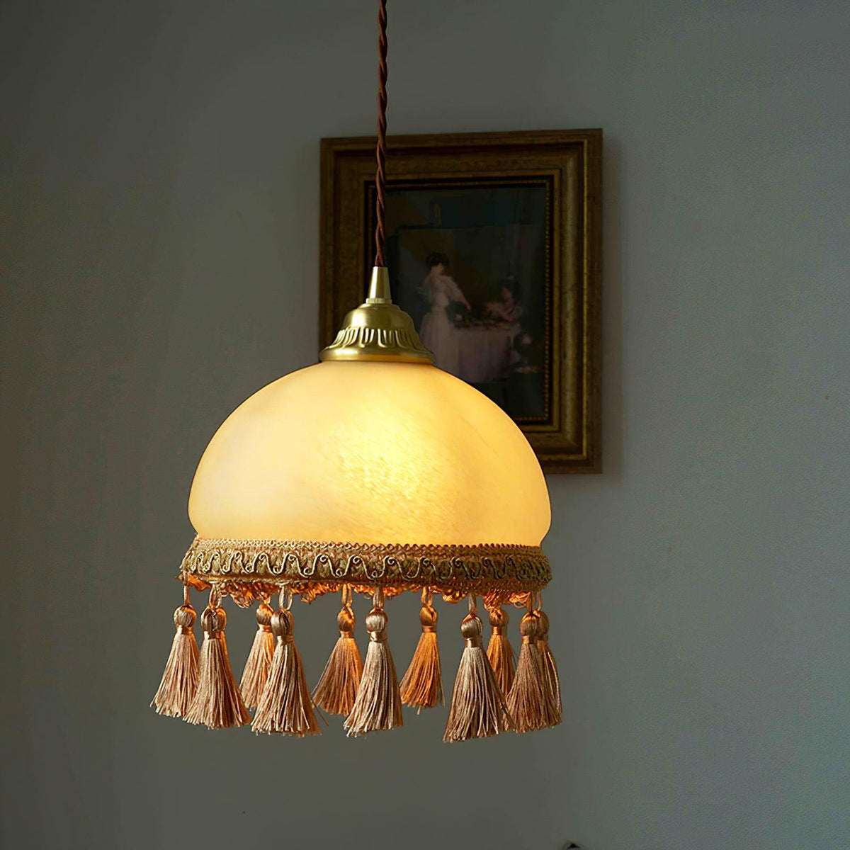 Suspension Filigrane en laiton et verre – vue 11