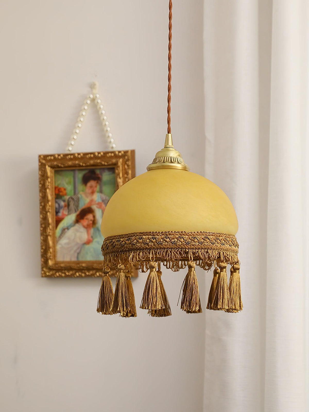 Suspension Filigrane en laiton et verre – vue 18
