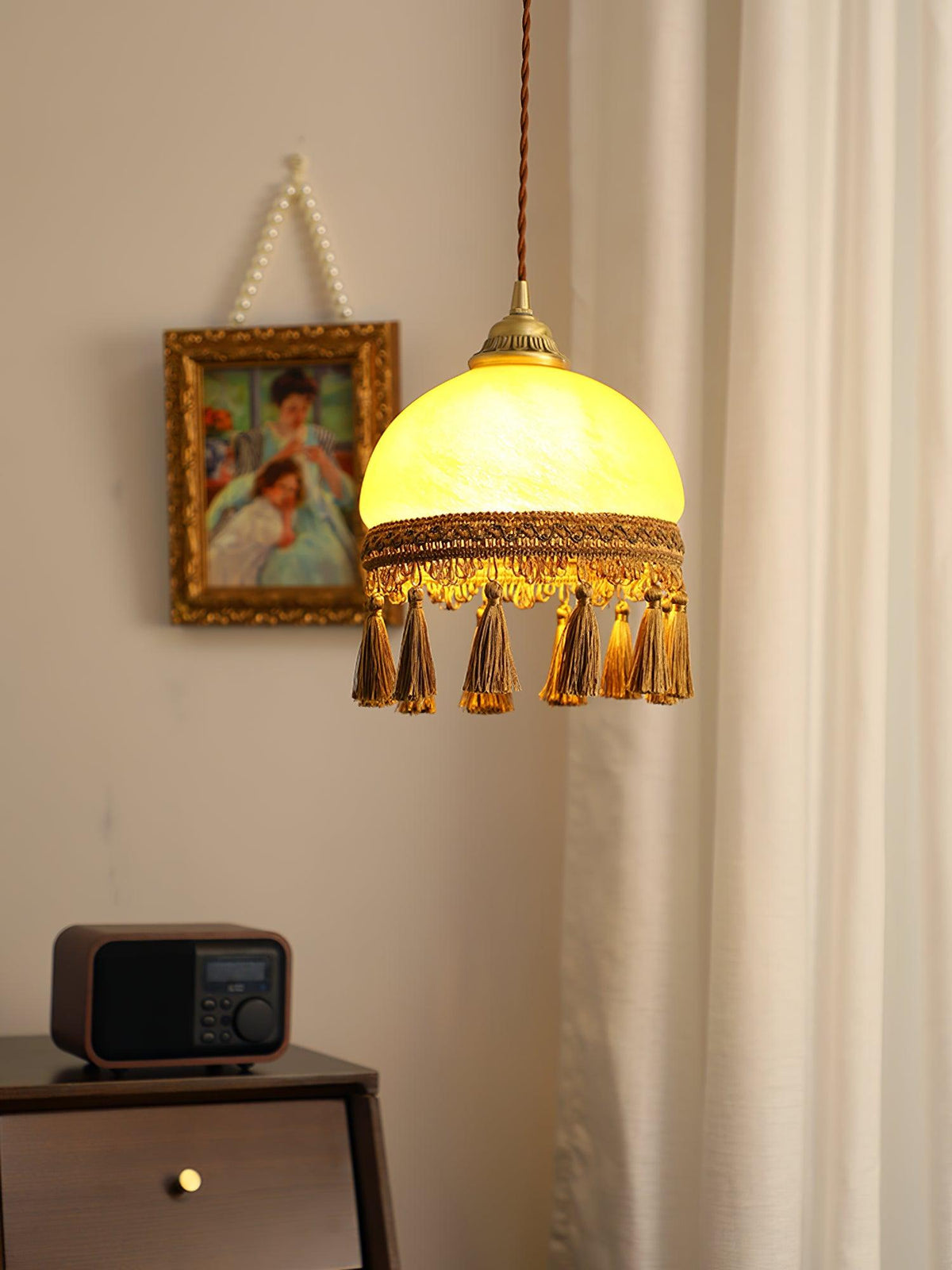 Suspension Filigrane en laiton et verre – vue 20