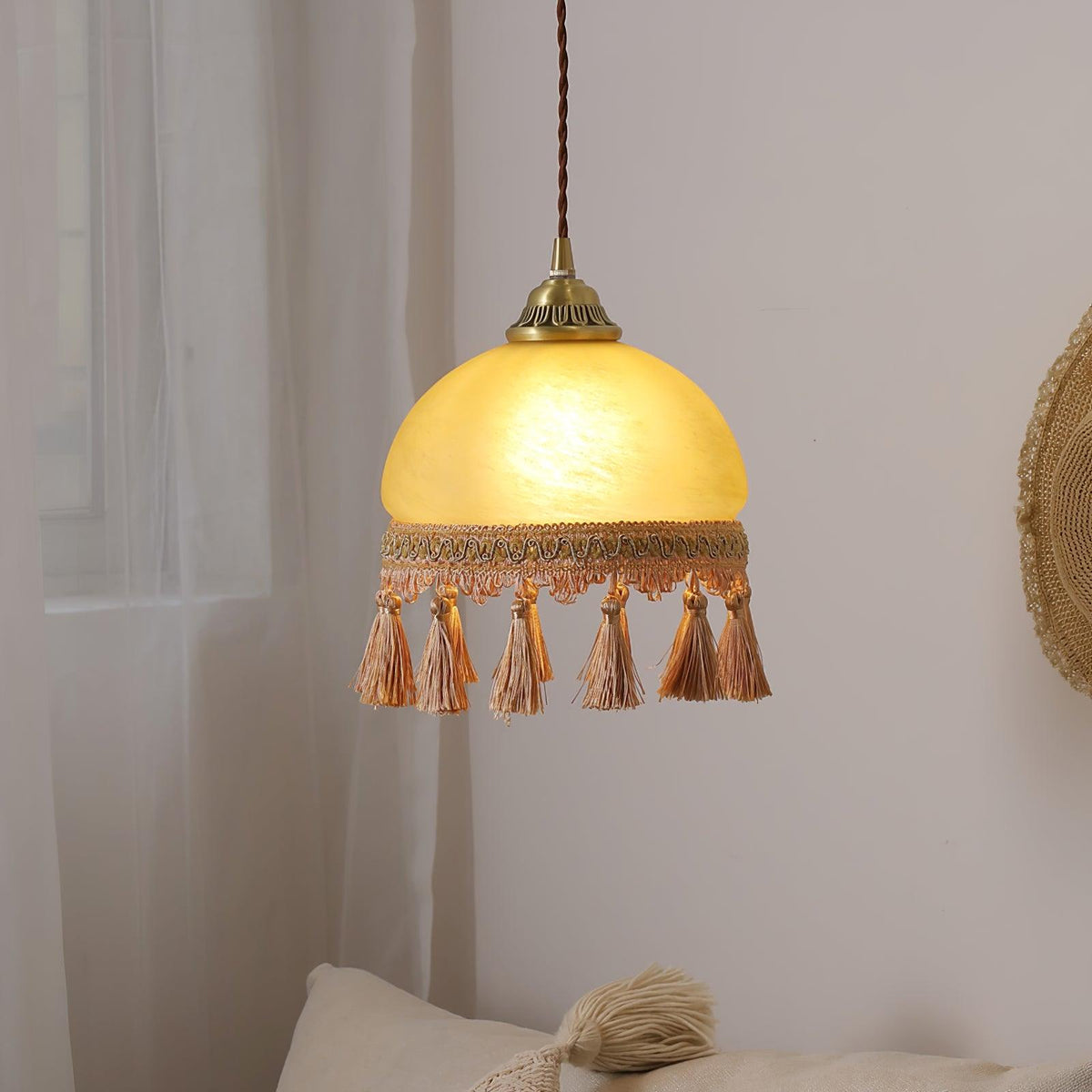 Suspension Filigrane en laiton et verre – vue 8