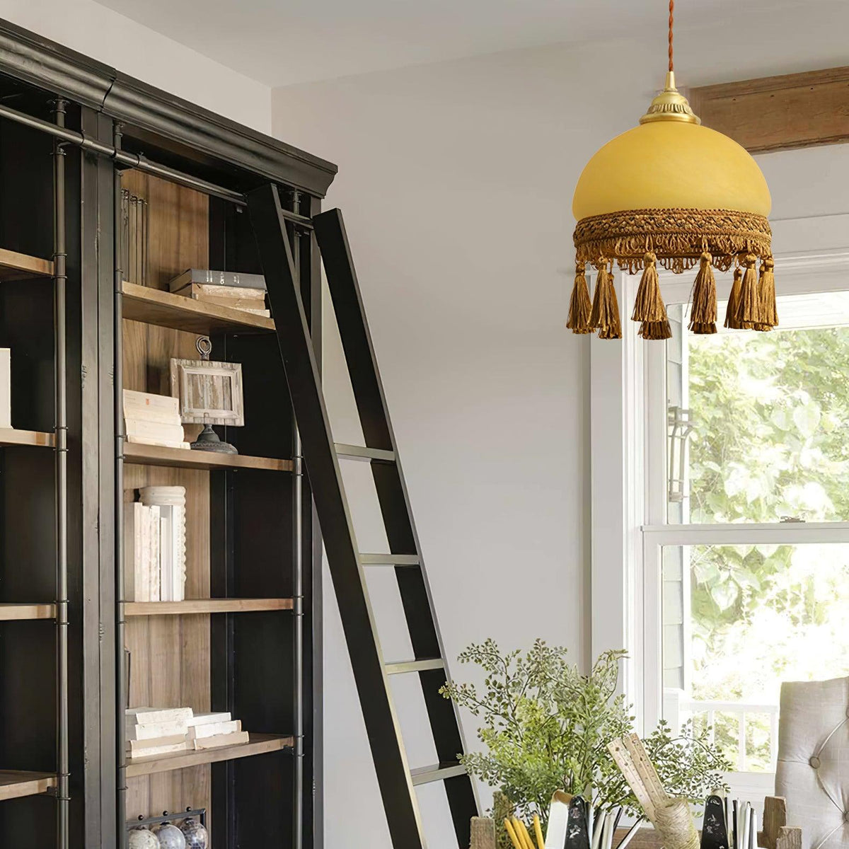 Suspension Filigrane en laiton et verre – vue 9