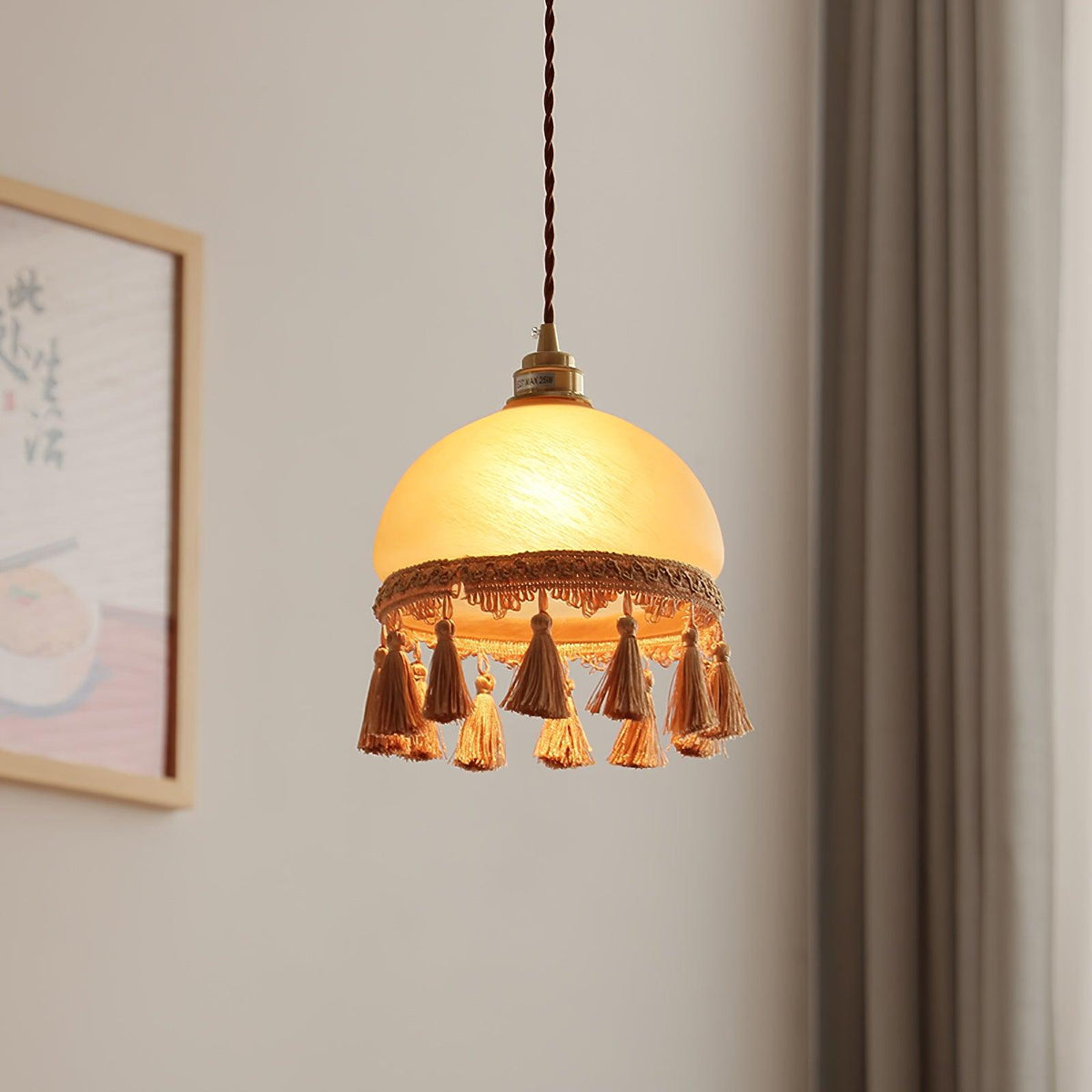 Suspension Filigrane en laiton et verre – vue 10