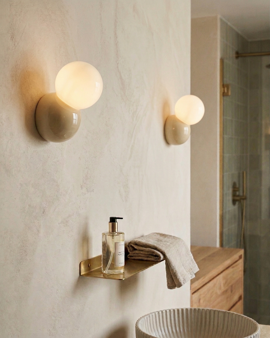 Applique Murale Sphère, métal laqué et opaline – vue 4