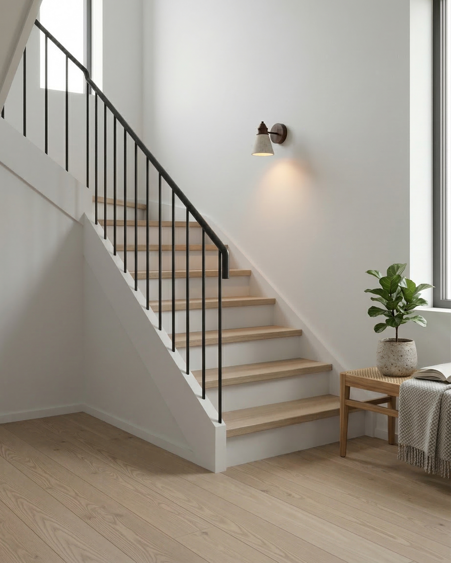Applique Murale Safran en travertin et noyer – vue 5