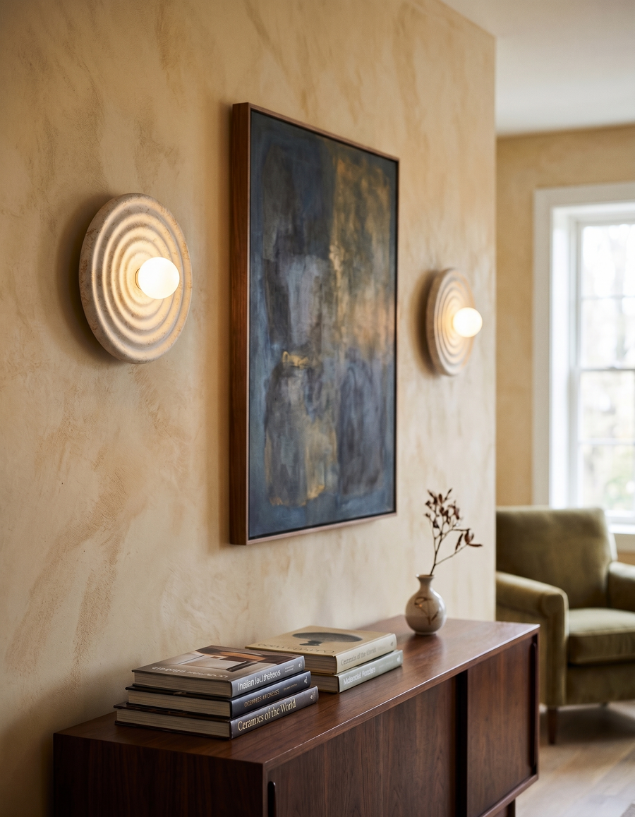 Applique Murale Écume en résine et verre opalin – vue 2