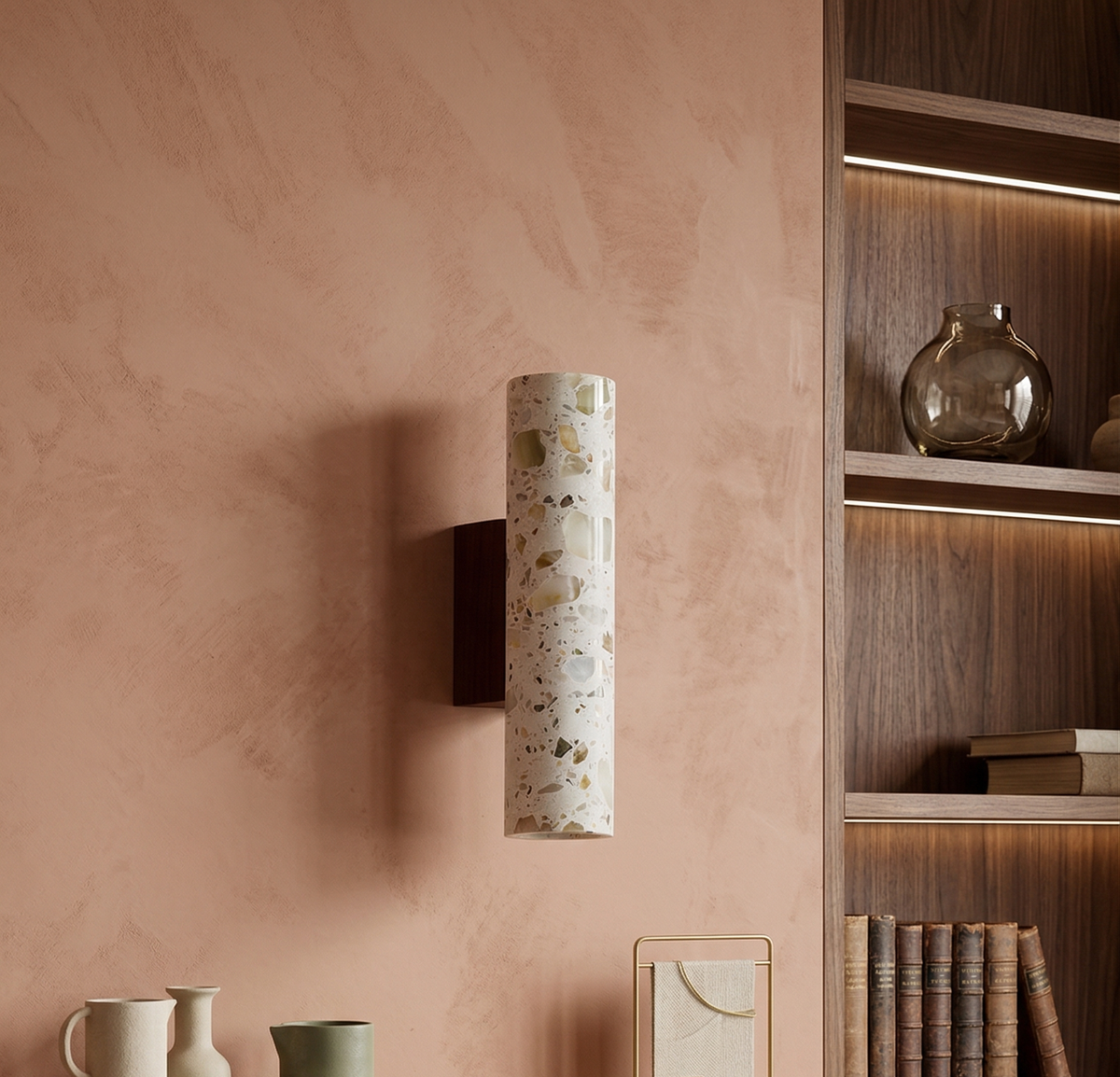 Applique Murale Méridien en terrazzo et noyer – vue 3